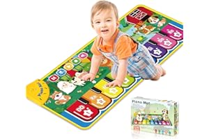GLOSKIN Tappeto Musicale Bambini 1 Anno, Tappeto Musicale, Teoria Musicale per Bambini Iluminismo Giocattoli, Simulato Piano Suonare, Gioco Bambino 1 Anno
