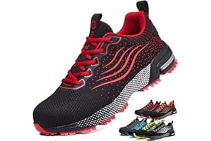 ISOOUS Zapatos de Seguridad Hombre Mujer Calzado de Trabajo Comodo Ligeros con Punta de Acero Transpirable Anti-pinchazos