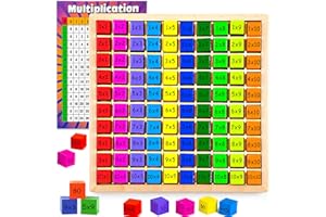 VingaHouse 1x1 Tabla de Multiplicación, Juego de Aprendizaje de Madera Multiplicación Herramienta de Enseñanza Juego de Matemáticas para la Educación Temprana de la Infancia para niños de 5 6 7 años