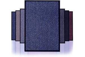 NAUSHA Barrier Door Mat Heavy Duty Rubber Non-Slip Floor & Kitchen Mat Easy Clean Absorbent Soft Feel Entrance Rug Floor Mat (Blue, 40x60 cm)