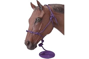 Tough 1 Poly Rope Halter W/Knots & 14Ft Lead