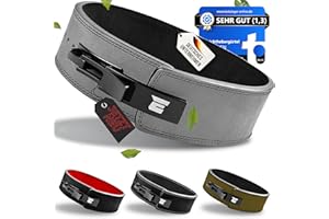 ‎EVERLEVEN 𝗘𝗩𝗘𝗥𝗟𝗘𝗩𝗘𝗡® PREMIUM Echtleder Gewichthebergürtel, Gewichthebergürtel für Herren und Damen, Weightlifting Belt, Fitness Gym Gürtel Bodybuilding Kraftsport Lifting Belt - Jetzt Farbe wählen