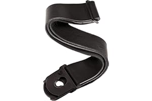D'Addario Accessories Leder-Gitarrengurt mit Verschluss - E-Gitarrengurt, Akustikgitarrengurt, Bass-Gitarrengurt - Schwarz