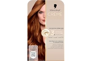 Creme Supreme - Schwarzkopf - Coloration Permanente - Resultat Couleur Uniforme - Coloration Creme Soin - Bonding - Pre-serum et Masque Soin - Couverture 100% Cheveux Blancs - 7-7 -Blond Foncé Cuivré