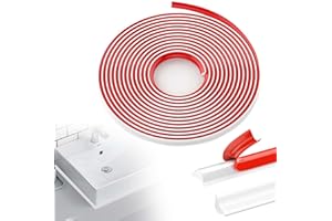 ZEVMI 5 Meter 9x12mm Flexible Zierleisten Selbstklebend: Weiße Wandleiste Fliesenkantenleiste Paneelleiste Abschlussleiste für Wandkanten Fliesenkanten Boden Fenster Wandbordüre Schrank