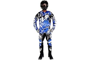 JLP RACING TENUE PANTALON MAILLOT GANTS MOTO CROSS QUAD ENDURO VTT BMX MTB ENFANT BLEU