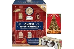 JOLAFUNBS Ilchester Cheese Advent Calendar 2025 & Mini Tiptree Jam Gift Set & Cards For Food Advent Calendar 2025 Women & Men, Christmas Gifts For Him & Her Cheese Lover Gifts 24 Wrapped Cheese Xmas Count Down