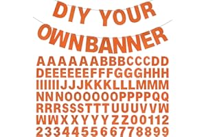 MIFENGDAER DIY Banner Kit with Letters Glitter Banner Letters Orange Customizable Birthday Banners Graduation Banner Custom Party Hanging Banner for Graduation Wedding Party Baby Shower Decoration (Orange)
