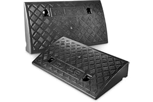 SANJIANKE-FS 2 PACK Kerb Ramp 50x27x9CM Portable Curb Ramps Heavy Duty Threshold Ramps Rubber Kerb Ramps for Doorways Wheelchairs Bicycles Dirtbikes Stairs Loading Dock Sidewalk Car Scooter Bike