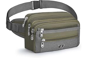 Xoolkly Bauchtasche für Herren Damen Bauchtasche Gürteltasche Herren mit 7 Reißverschlusstaschen Hüfttasche für Sport Fitnesss Laufen Joggen Radfahren Reisen Camping, Grün