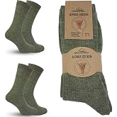 MOUNTREX  Alpaca Socks Wool Socks for Men and Women Thermal Winter Socks Warm House Socks Thin Cuddly 2 Pairs