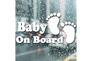 SUBCRIBO Baby On Board Sign Sticker For Car Baby Safety Car Stickers Children Decal for Windscreen Body Panel and Windows, 145mm x 80mm Waterproof