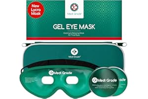 Medi Grade Cooling Eye Mask for Puffy Eyes with Cold Pads and Insulated Thermo-Bag - Ice Cold Gel Eye Mask for Morning/Night Skincare Routine and Reducing Dark Circles - Soft Cooling
