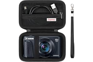 Supmay Hard Carrying Case for Canon PowerShot SX740 HS/ SX730 HS/ SX720 HS/ SX620 HS/ G7 X Mark III/ G7 X Mark II Digital Camera, Storage Holder Travel Bag with Mesh Pocket for Battery Pack, Black