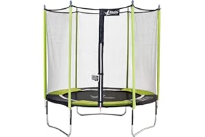 Kangui - Trampoline de Jardin Ø250-305 - 360-430 cm + Filet de sécurité JUMPI Vert/Noir