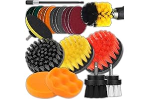 Retoo Lot de 22 Brosse Nettoyage Voiture rotatifs 2 3,5 4 5 Pouces Brosse visseuse sans Fil Drill Brush, Poils en Nylon pour Baignoire, carrelage, Cuisine, sols, Voiture, Jantes, Barbecue