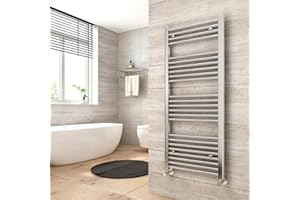 Heilmetz Bathroom Radiator Towel Rail, 1200 x 500mm Towel Radiator Chrome, 24 Bars Heated Towel Rail Towel Warmer Modern Central Heating Radiators