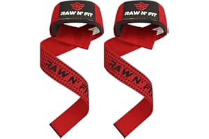 RAW N' FIT MAKE YOURSELF A PRIORITY Raw N' Fit® Lifting Straps, Powerlifting, Straps Gym, Correas de Levantamiento Acolchadas, Black Wrist Straps, Agarres Gym para Hombres y Mujeres, Peso Muerto