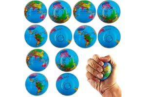 MEANJU Palline Antistress 12 pezzi, Stress Ball Globe, Palla Crumple Anti Stress Toy Balls, Giocattoli Antistress, Palloni da Calcio Piccoli, Palline Antistress per Bambini e Adulti