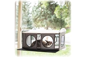 K&H Pet Products Katzenfensterstange für große Katzen, EZ Mount Penthouse Fensterbank Katzenbett, Stabile Katzenhängematte für Fenster, Katzensitzstange Katzenregal, Katzenfensterbett Katzenmöbel,