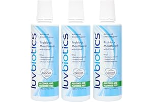 Luv Biotics Fluoride Free Mouthwash with Oral probiotics, Xylitol & Aloe Vera - 3 x 500ml