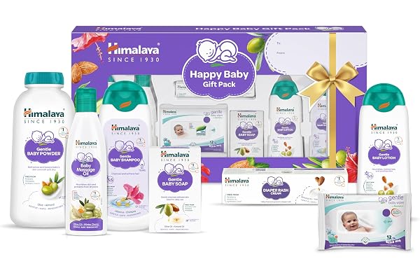 Himalaya Happy Baby Gift Pack 7s with Newborn Baby Essentials | No.1 Doctor Recommended Brand | Complete Baby Care Kit | Safe