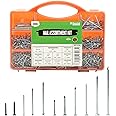 Brackit 2,000 Piece Nail Assortment Set with Storage Case – Including Wire Nails, Brad Nails & Tacks - For DIY, Craft, Masonry, Woodwork, Décor