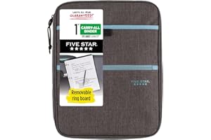 Five Star Worek na zamek błyskawiczny, 2,5 cm, nośny, pojemność 375 arkuszy, szary melanżowy (29092BH0)