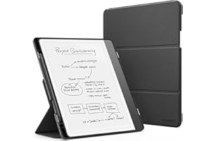 MoKo Custodia Supporto per Kindle Scribe (Modello 2024/2022) - Custodia in Pelle Premium con Supporto Triplice per Penna, Auto Sonno/Sveglia per Amazon Kindle Scribe 2024 da 10.2 pollici, Nero