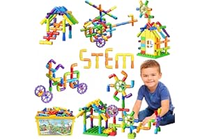 BURGKIDZ burgkdiz Juego Bloques Construcción de Tuberías Niños, 136 Piezas Juguete de Tuberías de Agua con Ruedas de Molino Mejoradas, Regalo Stem Educativo para Niños y Niñas de 3 Años