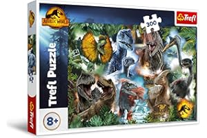 Trefl - Jurassic World Dominion, Ulubione Dinozaury - Puzzle 300 Elementów - Puzzle z Dinozaurami, Park Jurajski, Kreatywna Rozrywka, Zabawa dla Dzieci od 8 lat