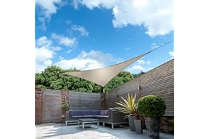 Kookaburra Waterproof Garden Sun Shade Sail Canopy in Mushroom 98% UV Block (2m Triangle)