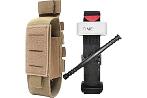 UIHECTA Garrot Tactique,avec Porte-Garrot,Combat À L'extérieur Tourniquets d'urgence Tourniquet À Une Main Équipement De Premiers Soins Militaires