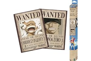 GB Eye – Set de 2 Posters ONE PIECE Chibi Wanted Luffy & Zoro – Produit Officiel – Format 52 x 38 cm – Papier Laminé – Affiches Collector Manga