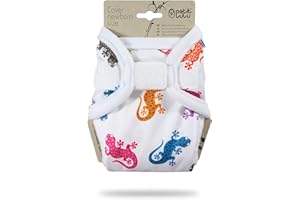 Culotte de Protection Petit Lulu | Couvre-couche | Naissance | Fermeture Auto-Agrippante | Réutilisable & Lavable | Étanche | Couches Lavables | Fabriqué en Europe (Geckos)