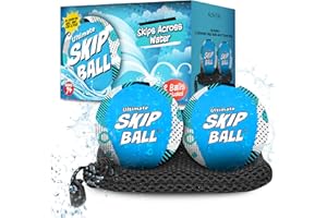 ACTIV LIFE The Ultimate Skip Ball – Palla che rimbalza sull'acqua (confezione da 2 + Disco Skip gratuito) Crea ricordi duraturi con i tuoi amici e la tua famiglia in spiaggia, al lago o in piscina – Ideale per tutte le età