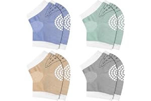 KroY PecoeD 4 Paar Knieschoner Baby Krabbeln Gummipunkte Anti-rutsch Baumwolle Baby Knieschoner Krabbelhilfe für Unisex Babys