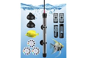 LAOYE Chauffage d'Aquarium 300W Chauffage Aquarium 375L Résistance Aquarium avec Thermostat 20-34℃ Température Réglable Chauffe-Aquarium avec Ventouse Chauffage pour Aquarium de Poissons et de Tortues