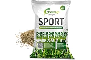 Greenyp® Sport I strapazierfähiger Sport-& Spielrasen I 0,2kg für 10m² I Sportrasen Grassamen Rasensamen Rasensaat Gras Nachsaat schnellkeimend