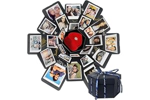FACAIO Boite Surprise, Cadeau Surprise Mémoire d'amour Faite Main de Bricolage Créatif de Cadeau d'Explosion de Surprise, Scrapbooking Album Photo Coffret Cadeau Anniversaire Mariage Saint Valentin