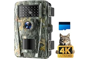 Coolifepro Fotopułapka 4K 48 MP, niewidoczna fotopułapka na podczerwień 100 ° szeroka wizualna, wodoodporna, IP66, foto-pułapka 940 nm na podczerwień z kartą SD 32 GB do nadzoru dzikiej przyrody