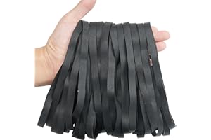 AOUOU Rubber Bands Large Black 25Pcs 200mm x 10mm Elastic Bands Wide 5mm Rubbers Band,for Trash Cans Office Supplies Folders Cat Litter Box