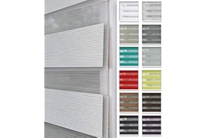 ‎HOME-VISION Home-Vision® DuoRollo Klemmfix, Doppelrollo ohne Bohren mit Klämmträgern, Rollos für Fenster und Türen (Weiß-Grau-Melange, B75cm x H220cm)