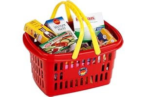 Theo Klein 9693 Koszyk zakupowy z zawartością | Solidny koszyk z mocnymi uchwytami | Zawiera 21 pudełek z akcesoriami I Zabawki dla dzieci od 3. roku życia