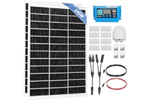 COZYBRITE Solar Panel Kit 240W for Campervan Camping RV Boat Motorhomes House with Monocrystalline Solar Panels 30A Charge Controller Solar Cables Z Mounting Brackets Off Grid System
