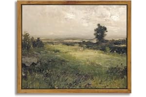 InSimSea The Vast Grassland Wall Art Room Decor, Classical Scenery Oil Painting Canvas Home Decor for Bedroom Living Bathroom (8x10in/20x25cm)