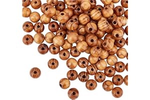 OLYCRAFT 120 pcs 6mm Perles en Bois Naturel Perles Burlywood Rondes en Bois Perles en Vrac de 2mm Trou Perles en Bois Perles en Macramé Petit pour Fabrication de Bijoux de Bracelets et de Colliers