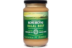 ABBCO Halal Beef Bone Broth Concentrate- Beef Flavour- Nourish yourself with a cup a day, great for improving gut health and general well-being - New Zealand Grass-Fed Beef - 375 grams Made in Australia