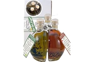 ‎DIRECT&FRIENDLY direct&friendly Geschenkset 3 Schmuckflaschen Bio Olivenöl - naturtrüb, mit Chili, mit Oregano (3x200ml)