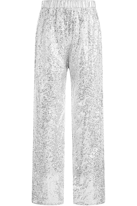 Pantalon Danse Métallique Fille - Legging Disco Jazz Gym - 4-12 Ans - Brillant Et Confortable